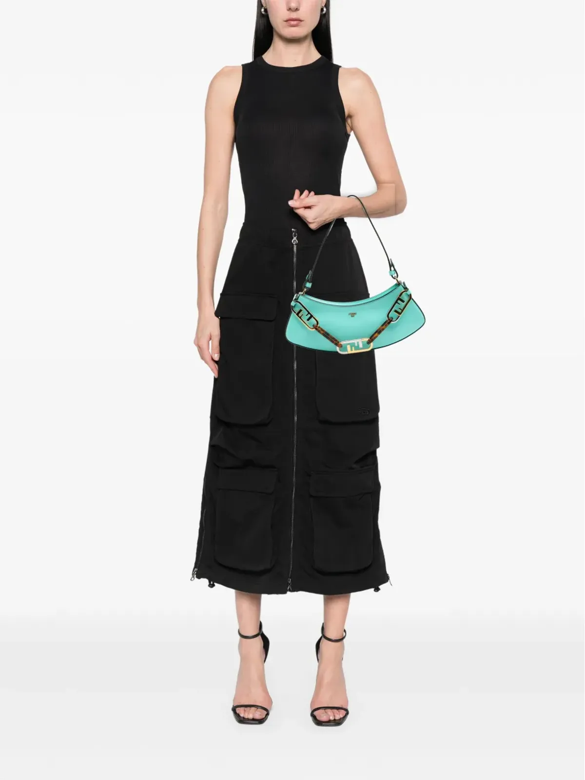 Fendi Pre-Owned レザー OLock Swing サッチェル - 画像2