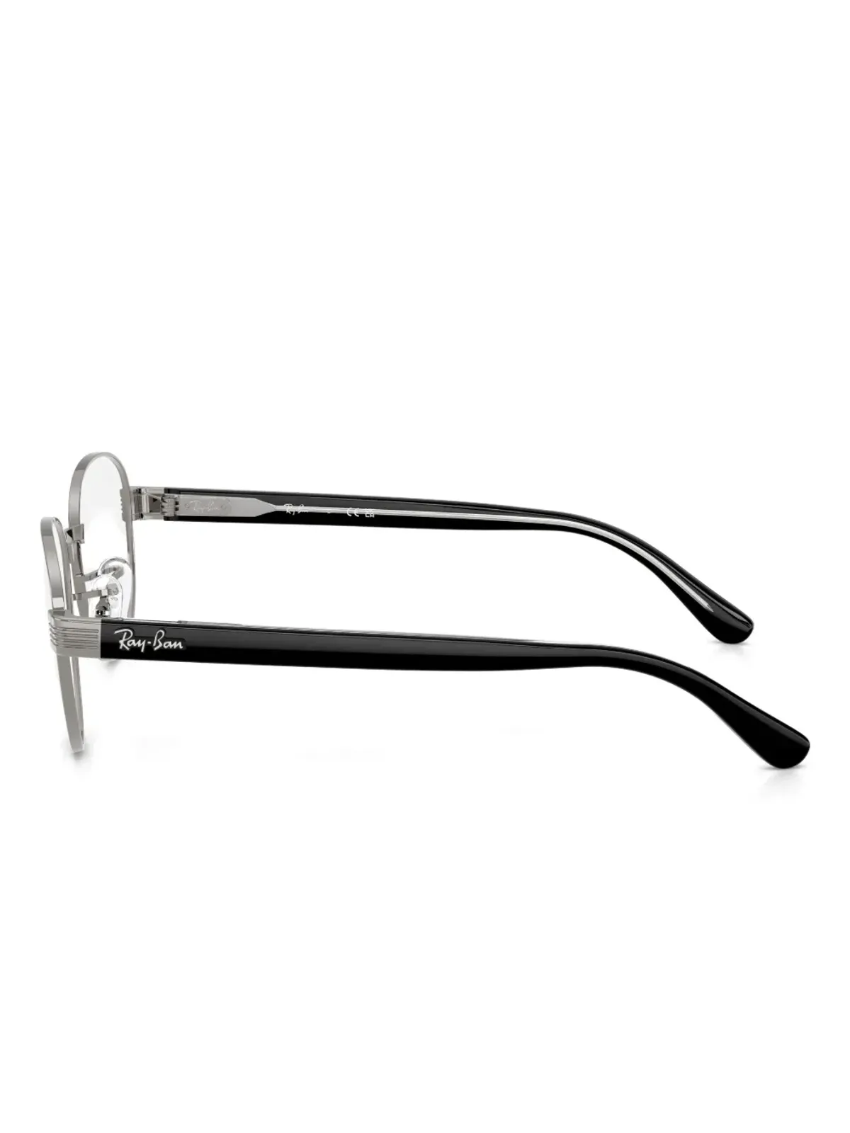 Ray-Ban round metal RB6543 glasses - Black - 画像3