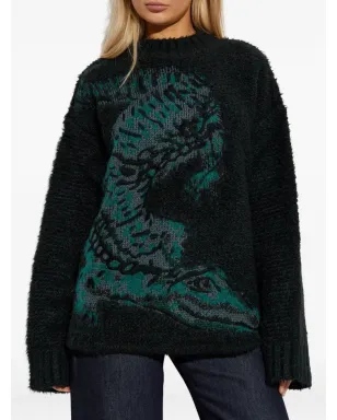 Lacoste クロコダイル柄セーター - Black - サムネイル3