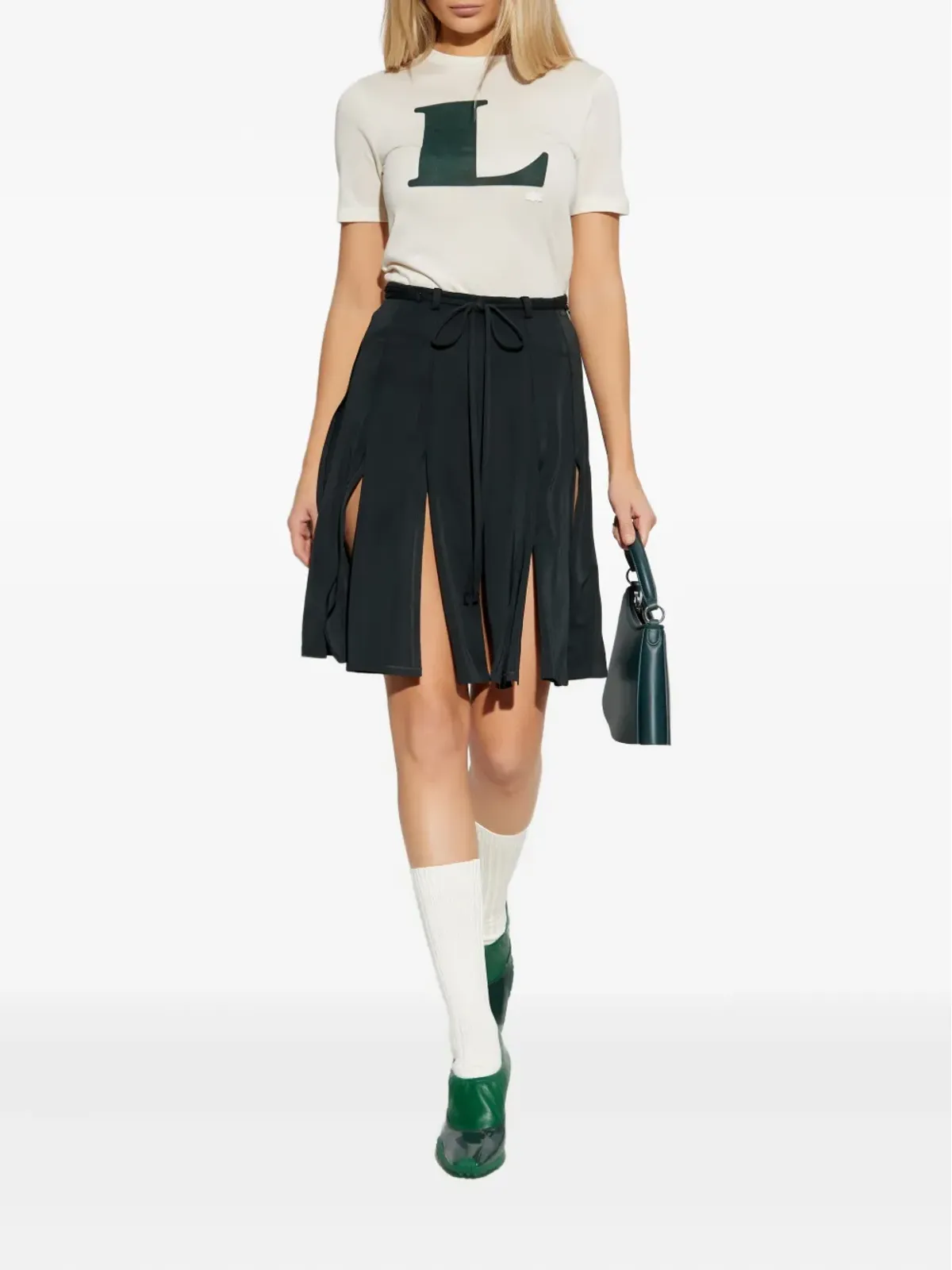 Lacoste タイベルト付きミディスカート - グリーン - 画像2