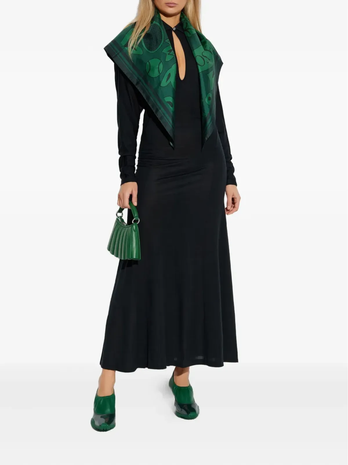 Lacoste 長袖マキシドレス - ブラック - 画像2