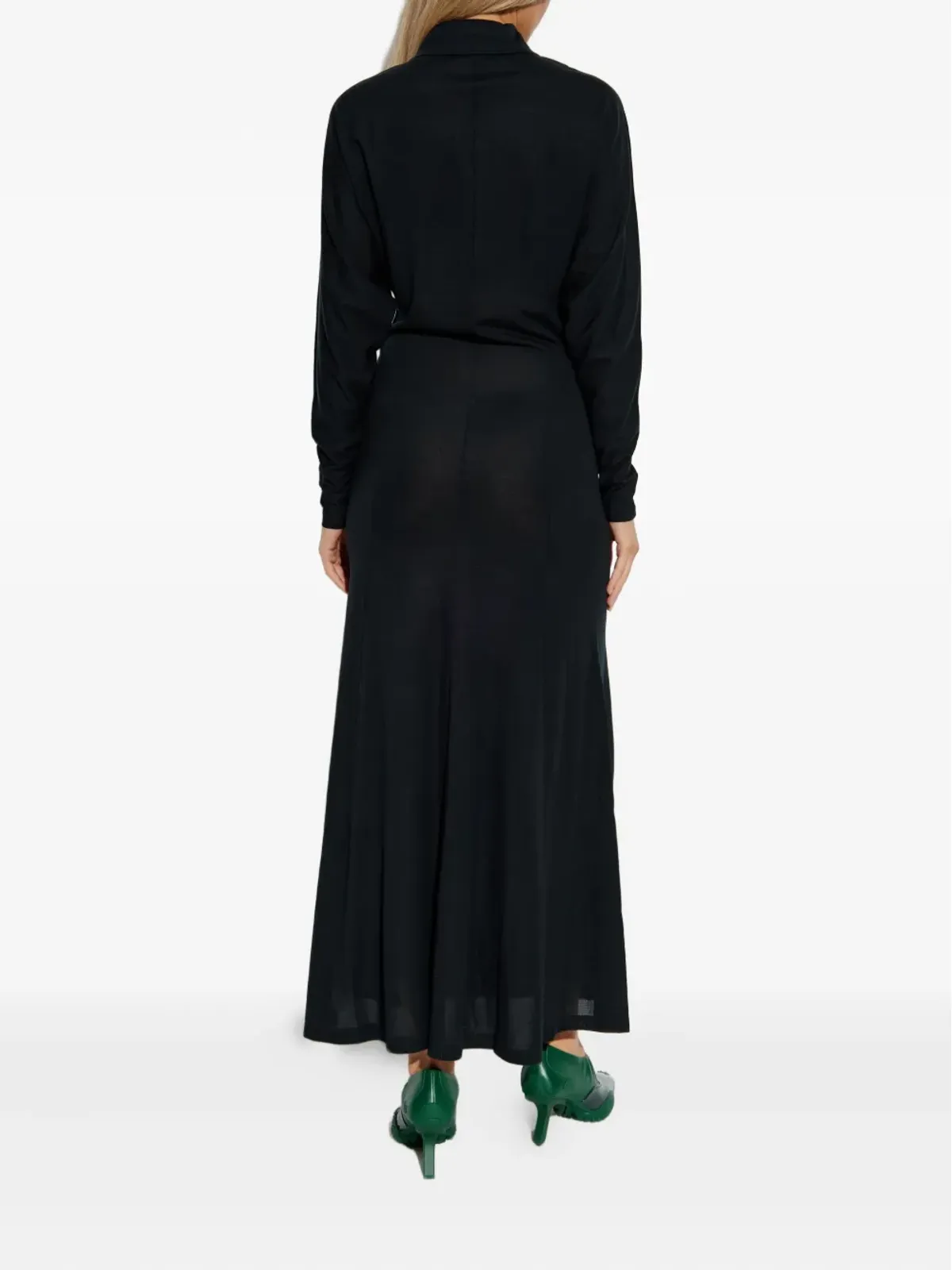 Lacoste 長袖マキシドレス - ブラック - 画像4