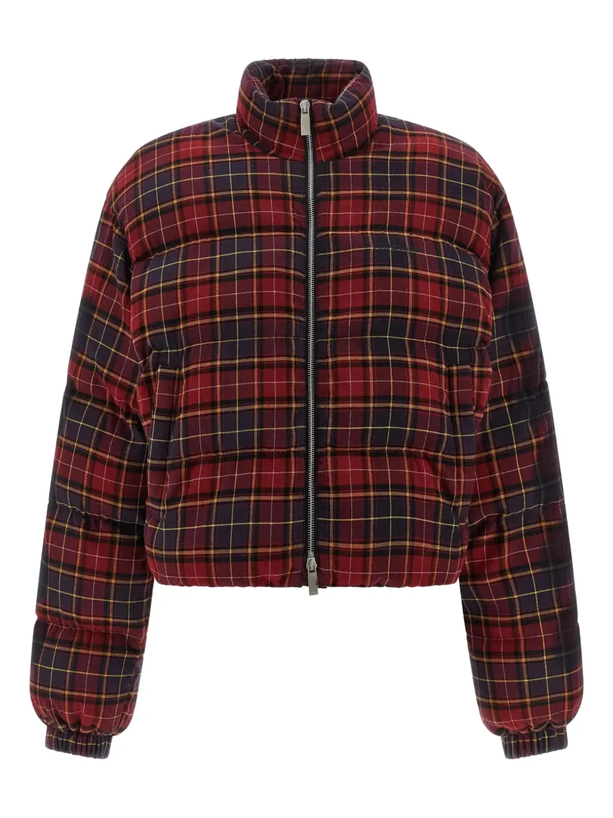 Off-White アロー柄チェック ボンバージャケット - 画像1