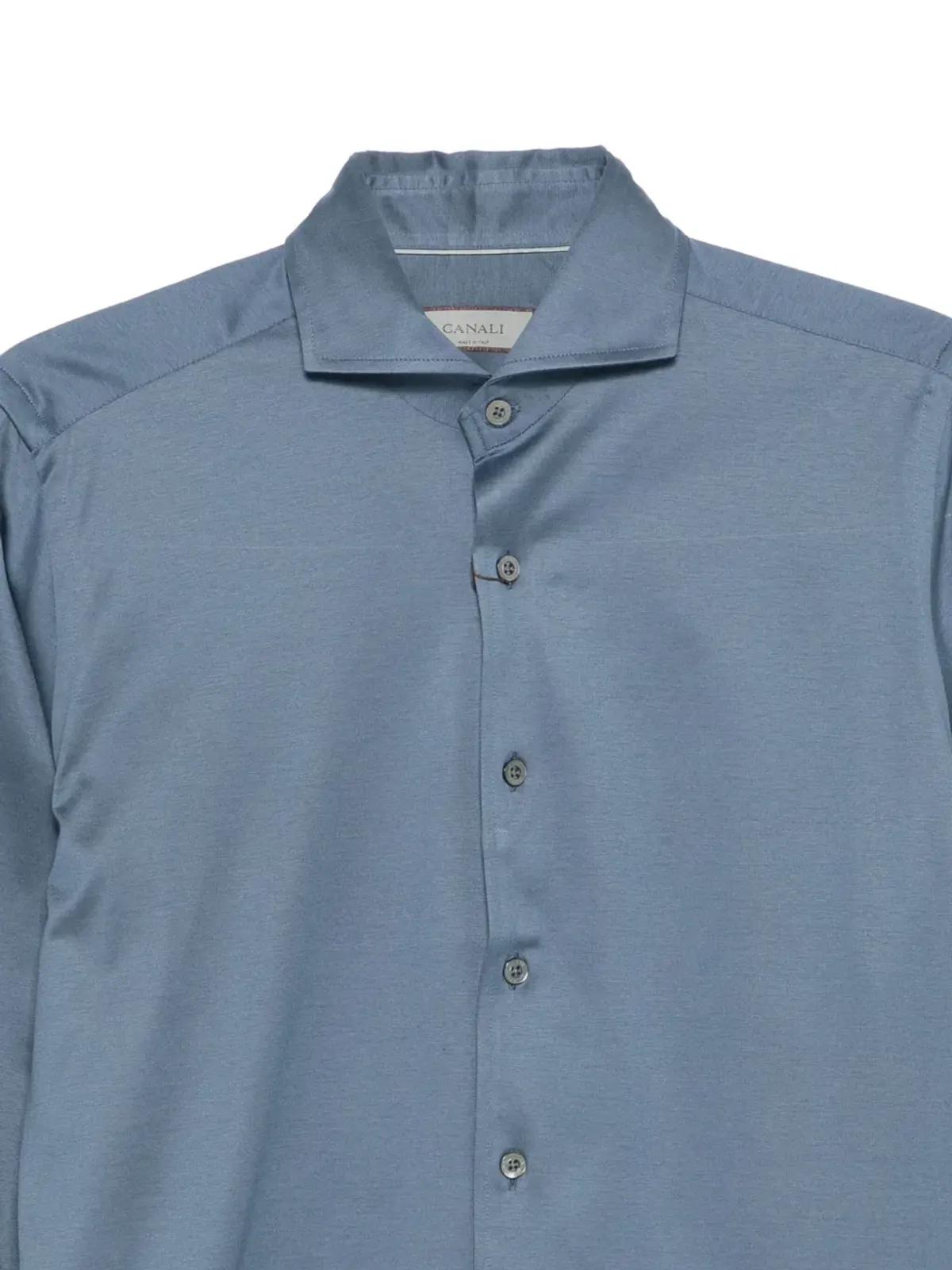 Canali ボタン留めコットンシャツ - 画像3