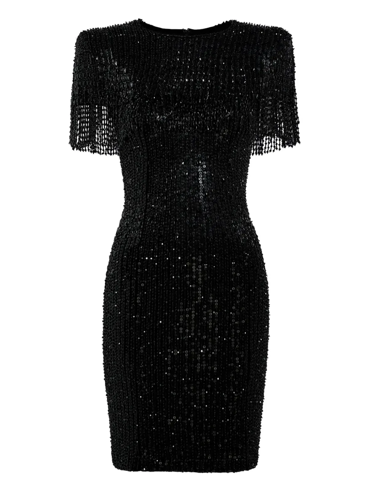 Jenny Packham Swish スパンコール装飾ビーズ付きミニドレス ブラック - 画像1