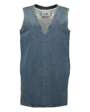 MM6 Maison Margiela Vネック デニム ミニドレス - サムネイル1