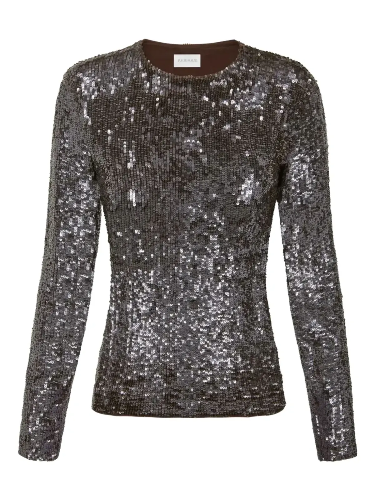 P.A.R.O.S.H. sequin-embellished PAROSH top - Grey - 画像1