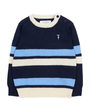 TRUSSARDI JUNIOR striped embroidered jumper - Blue - サムネイル1