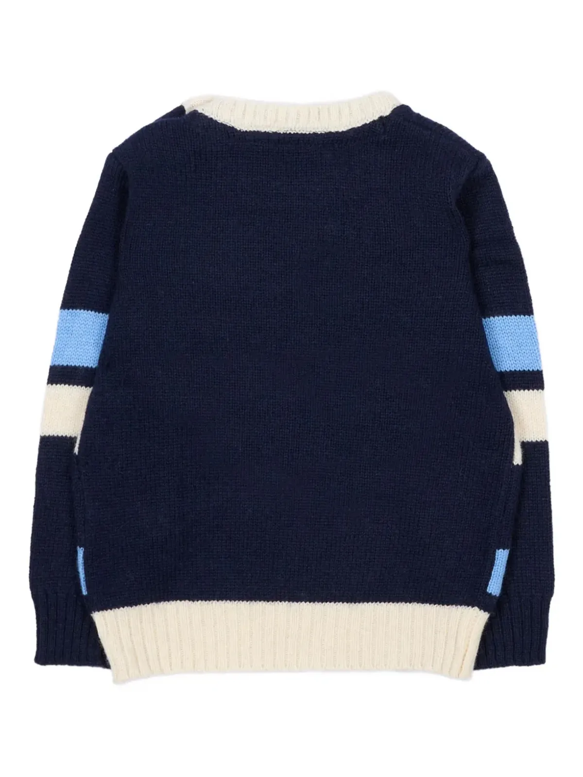 TRUSSARDI JUNIOR striped embroidered jumper - Blue - 画像2