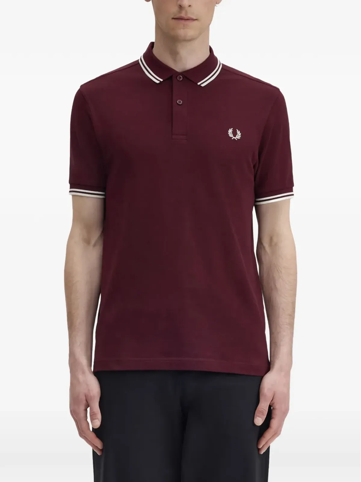Fred Perry M3600 ストライプ ロゴ ポロシャツ - 画像1