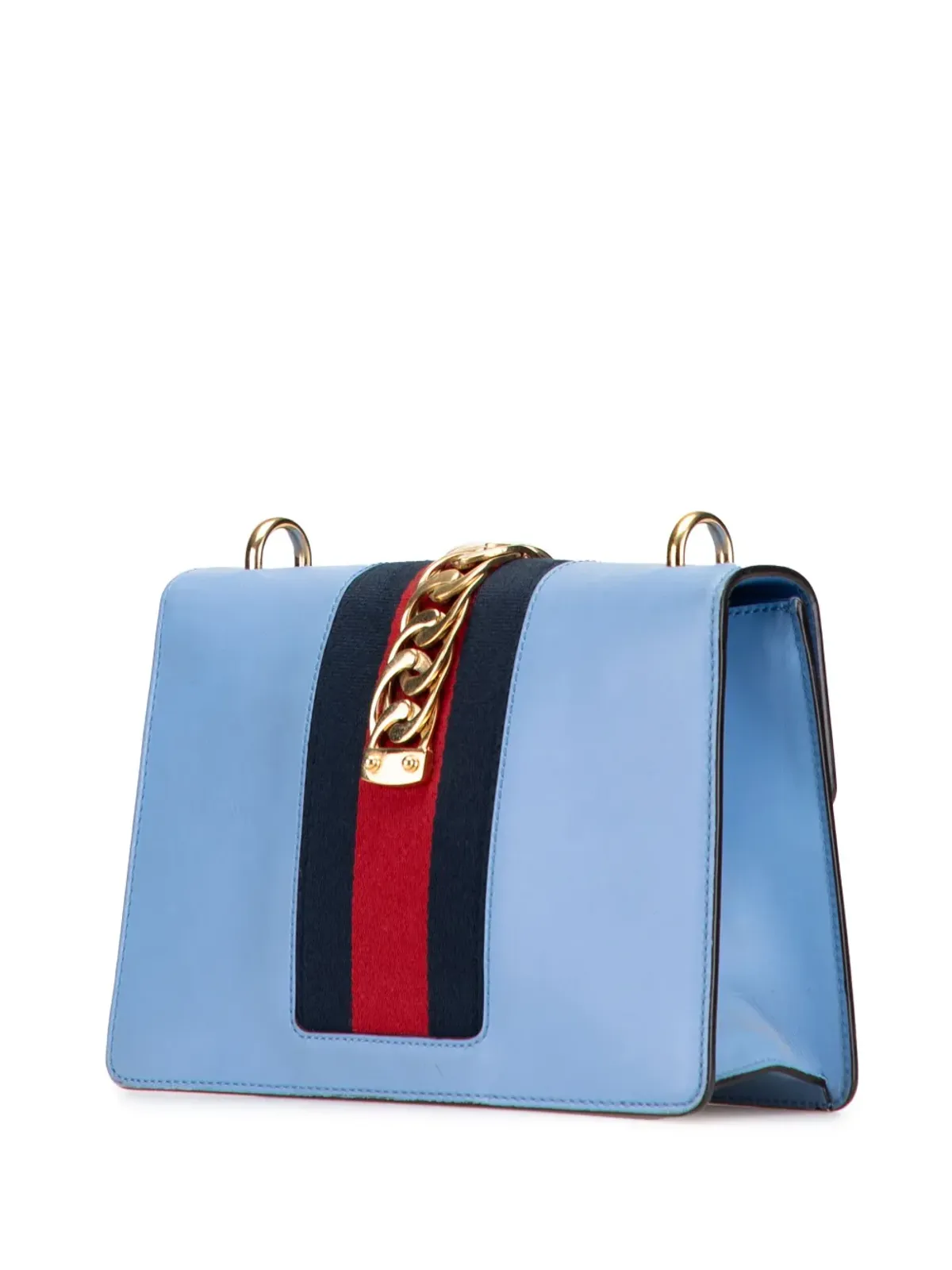 Gucci Pre-Owned 小型レザー シルヴィ ウェブ サッチェル ブルー - 画像3