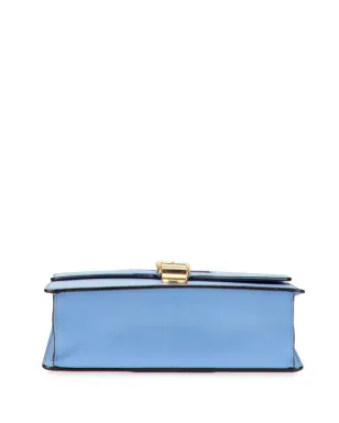 Gucci Pre-Owned 小型レザー シルヴィ ウェブ サッチェル ブルー - サムネイル4