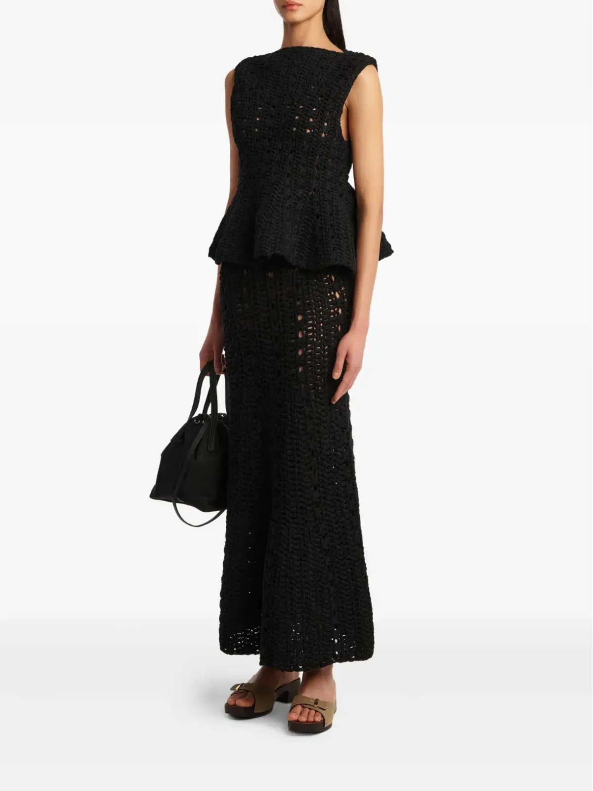 KHAITE Ryder pompom crochet maxi skirt - Black - 画像2