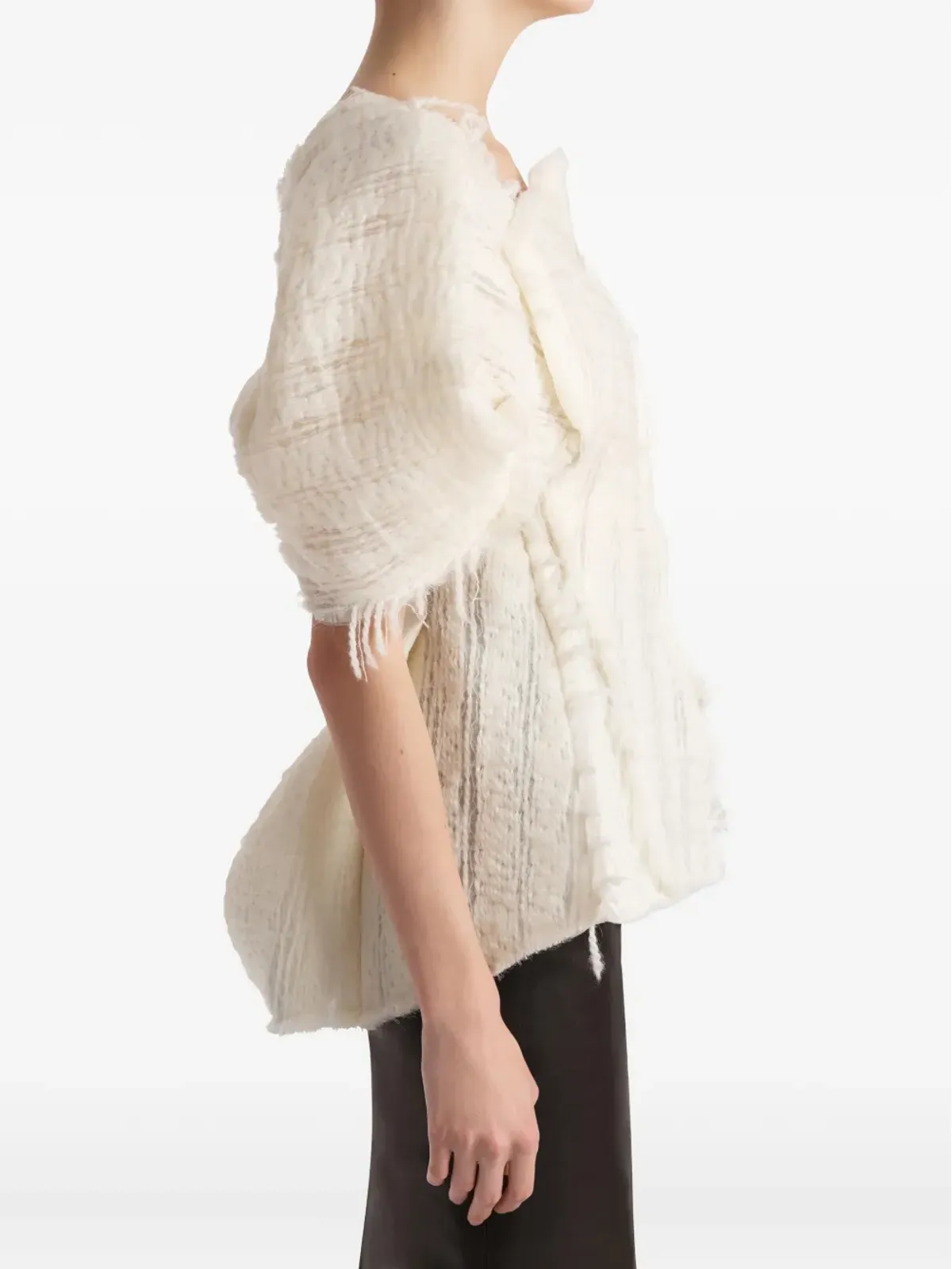 KHAITE Quan フレイドスリーブトップ - 画像4