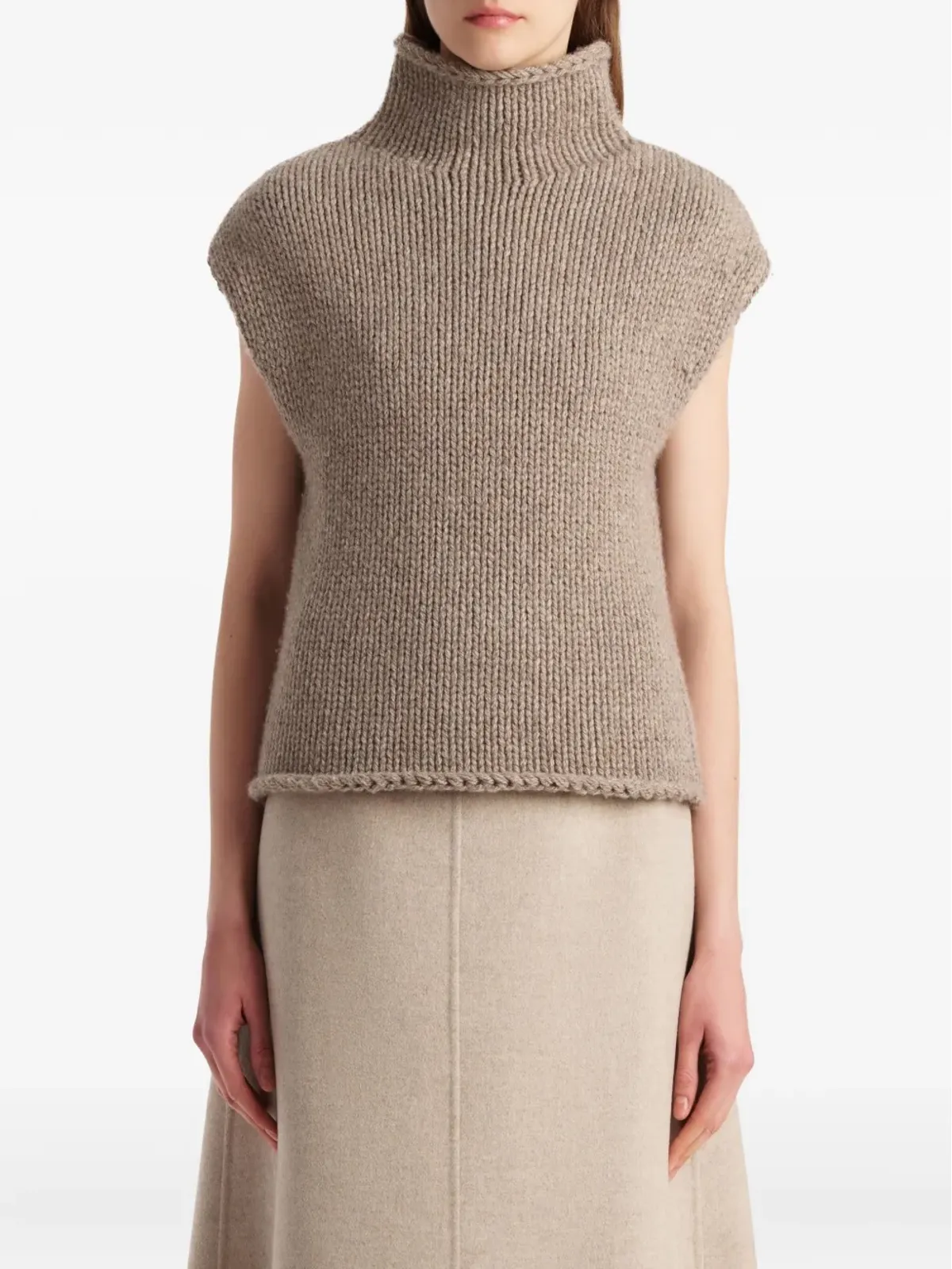 KHAITE cashmere knitted top - Brown - 画像3