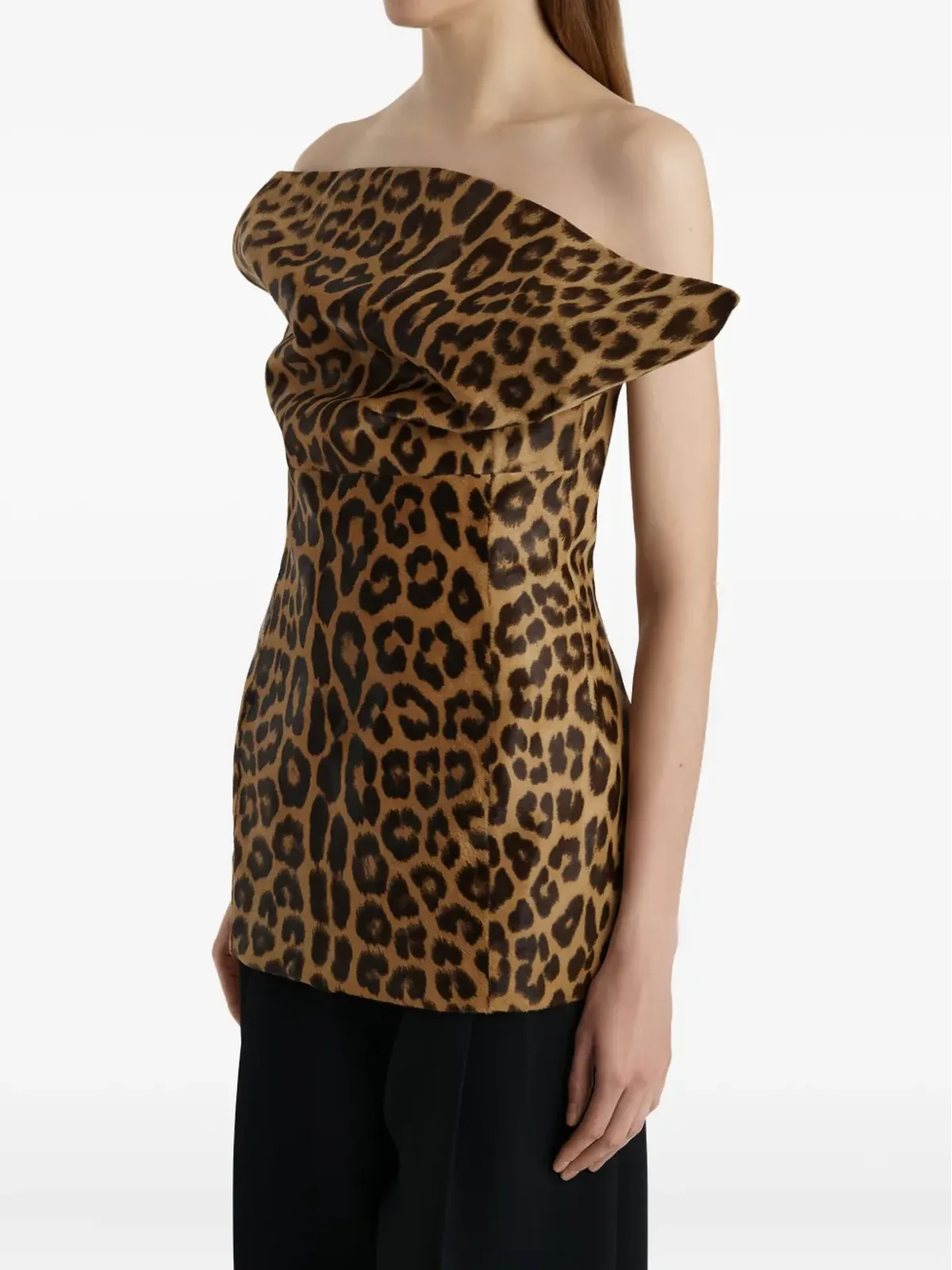 KHAITE オフショルダーレオパードトップ - 画像4