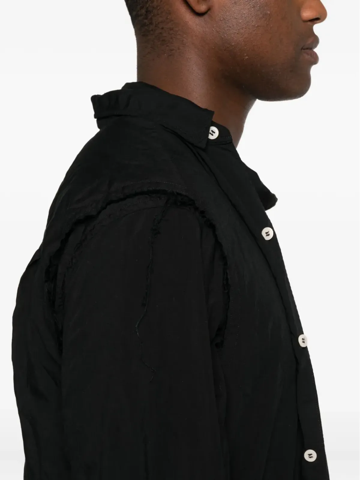Comme des Garçons Homme Plus ボタン留めの非対称シャツ - 画像5