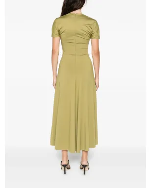 Victoria Beckham ブレア 半袖ミディドレス グリーン - サムネイル4