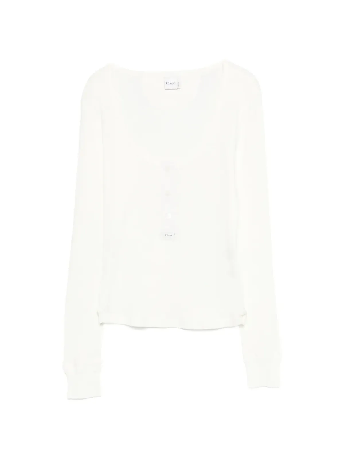 Chloé ヘンリースクープネックTシャツ - 画像1