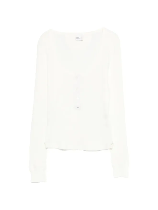 Chloe Chloé ヘンリースクープネックTシャツの商品画像