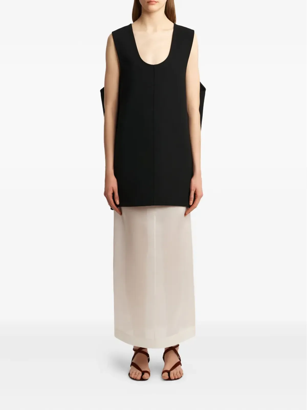 KHAITE Nyona scoop-neck sleeveless mini dress - Black - 画像2