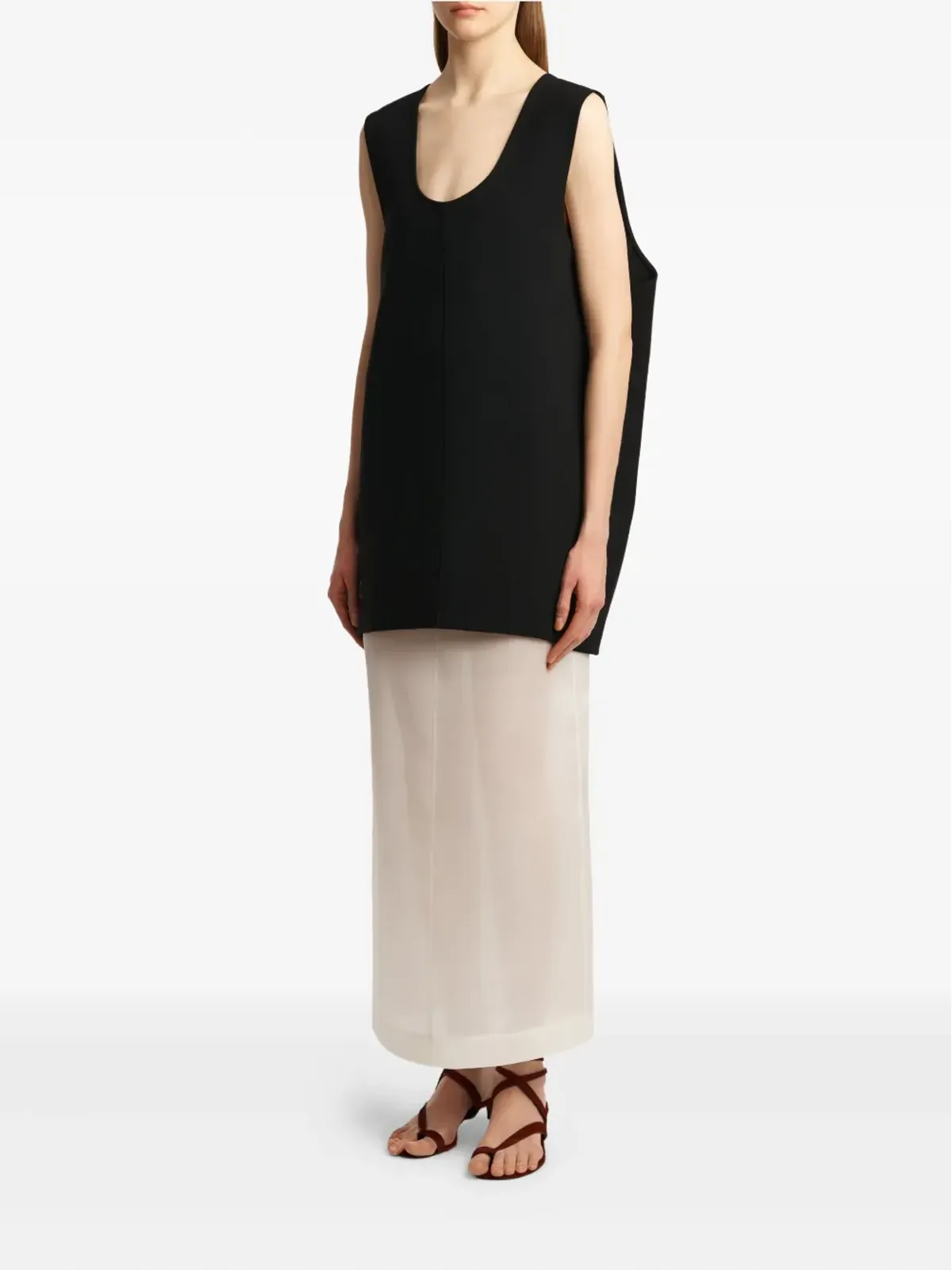 KHAITE Nyona scoop-neck sleeveless mini dress - Black - 画像3