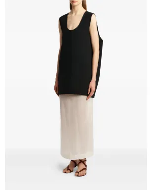 KHAITE Nyona scoop-neck sleeveless mini dress - Black - サムネイル3