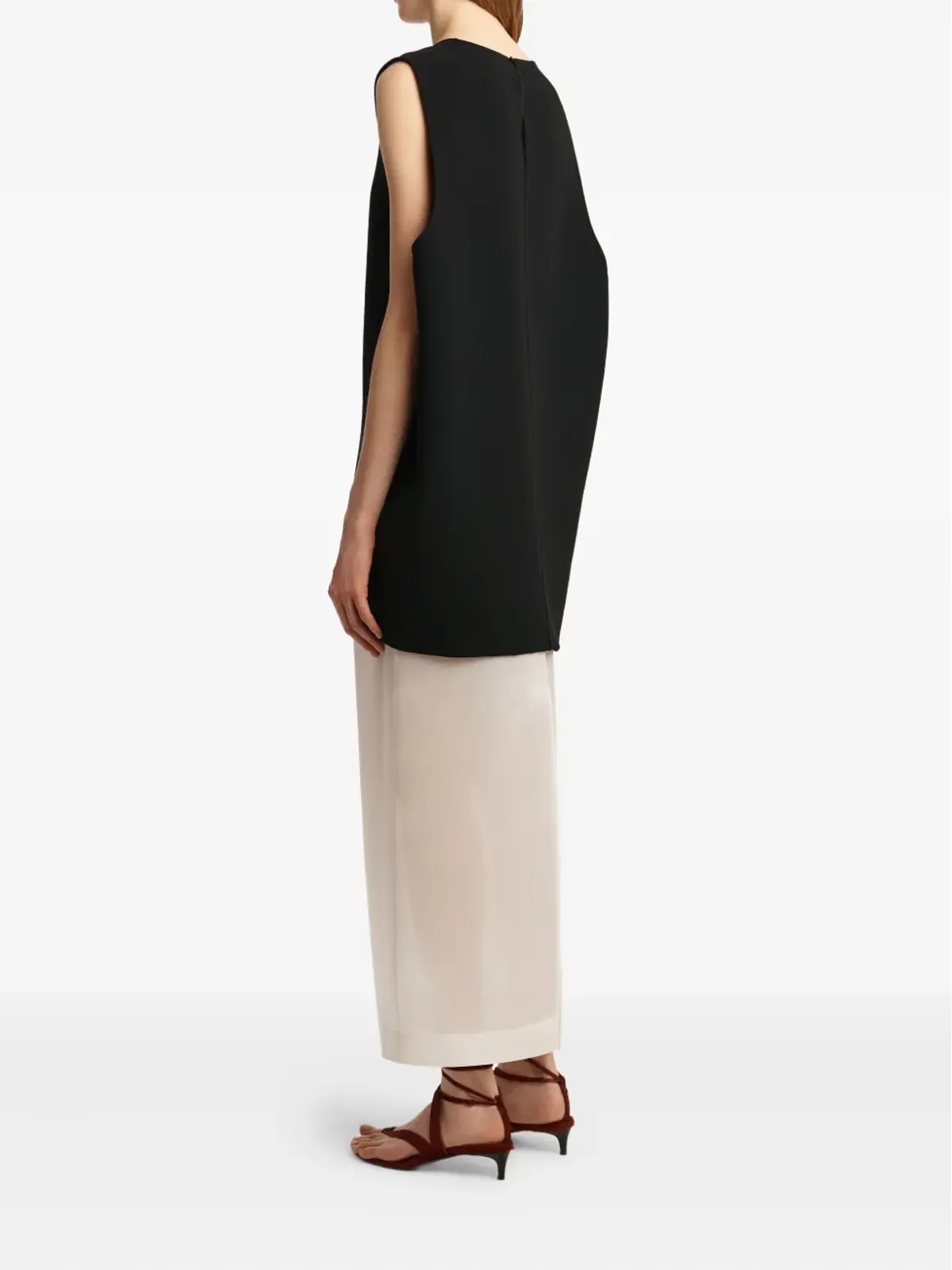 KHAITE Nyona scoop-neck sleeveless mini dress - Black - 画像4