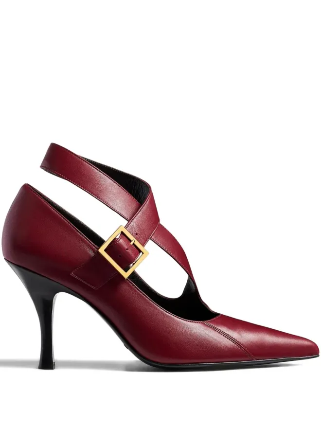 KHAITE KHAITE 85mm Sloan buckle strap pumps - Redの商品画像