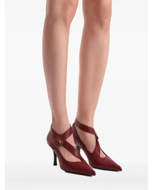 KHAITE 85mm Sloan buckle strap pumps - Red - サムネイル5