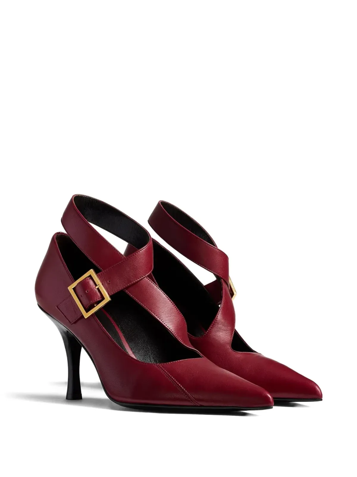 KHAITE 85mm Sloan buckle strap pumps - Red - 画像2