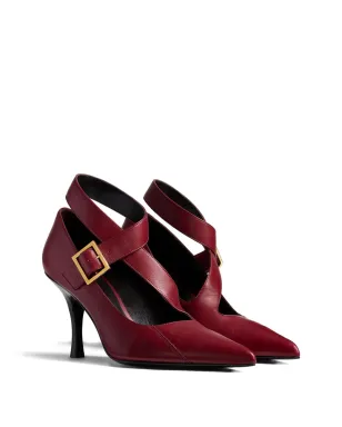 KHAITE 85mm Sloan buckle strap pumps - Red - サムネイル2