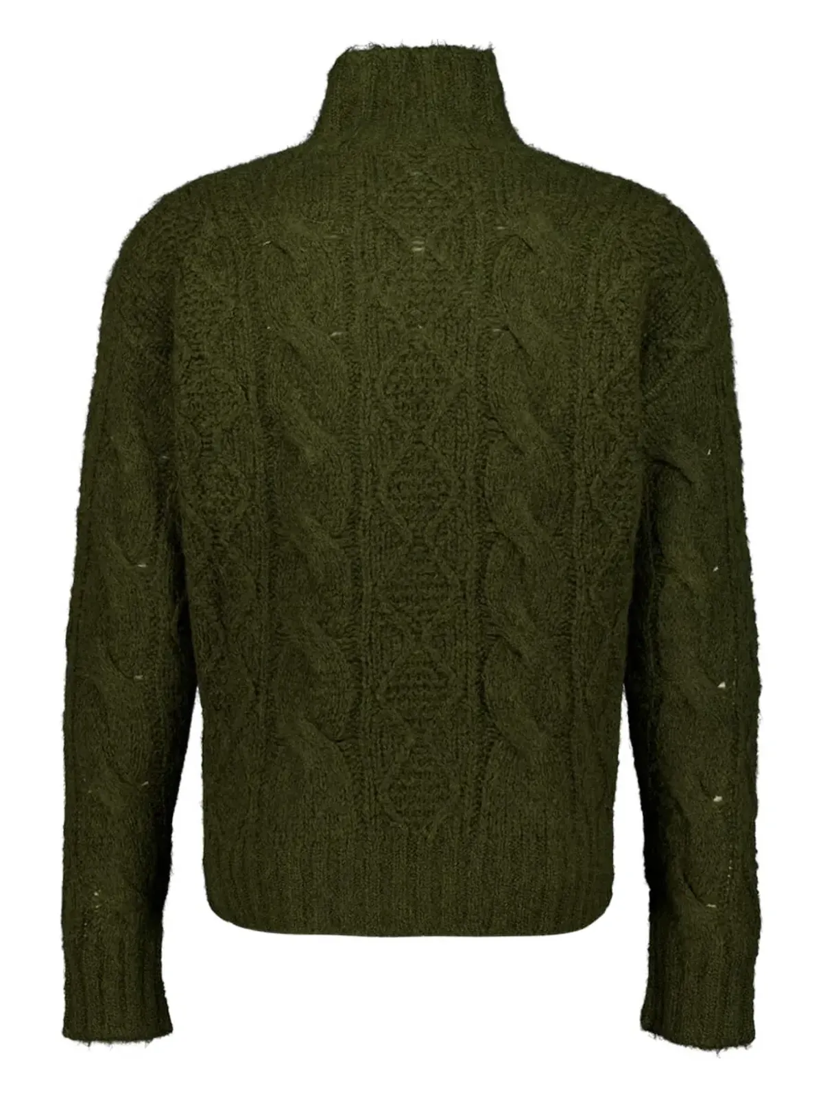 Piacenza Cashmere カシミヤ混 ケーブルニット ハイネック ジャンパー - 画像2