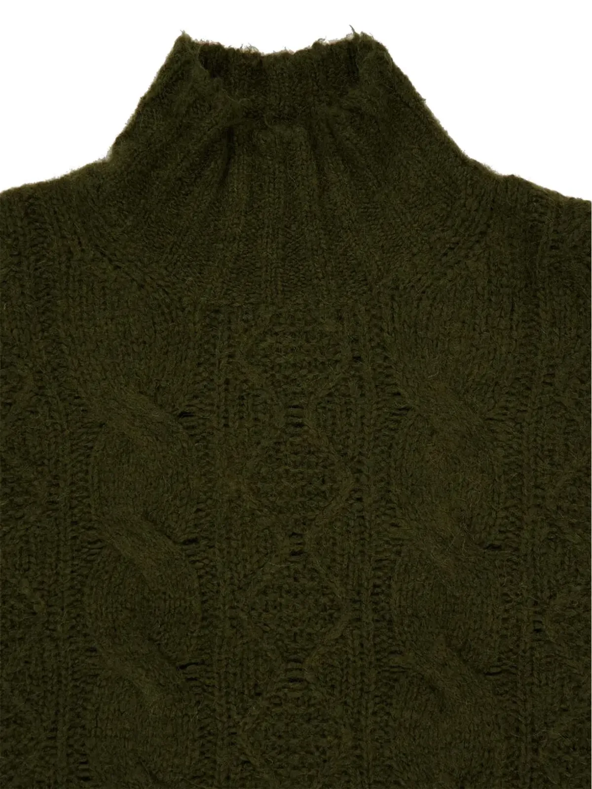 Piacenza Cashmere カシミヤ混 ケーブルニット ハイネック ジャンパー - 画像4