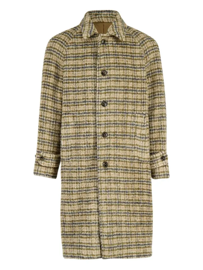 Piacenza Cashmere Piacenza Cashmere ボタン留め チェック柄コートの商品画像