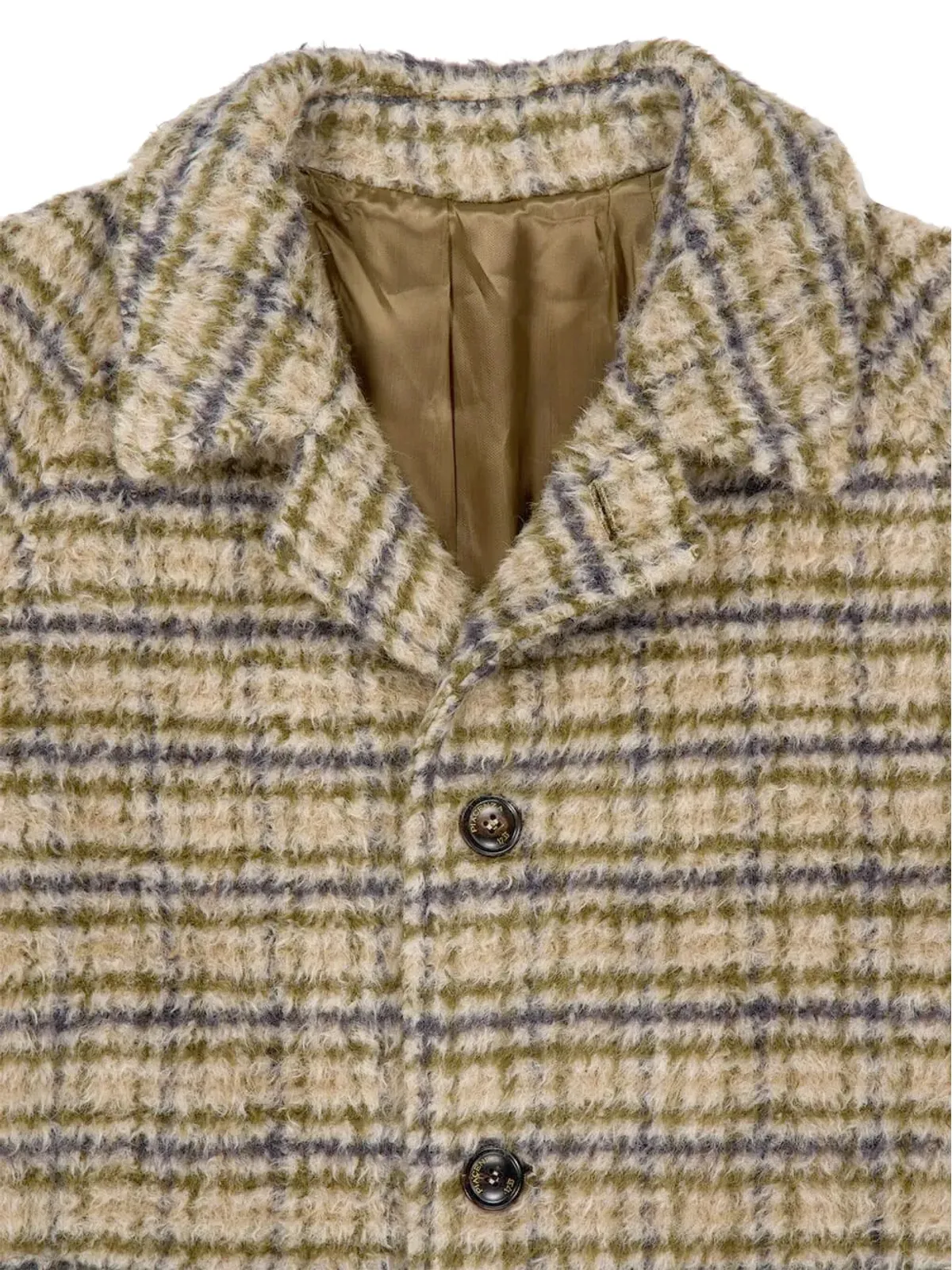Piacenza Cashmere ボタン留め チェック柄コート - 画像4