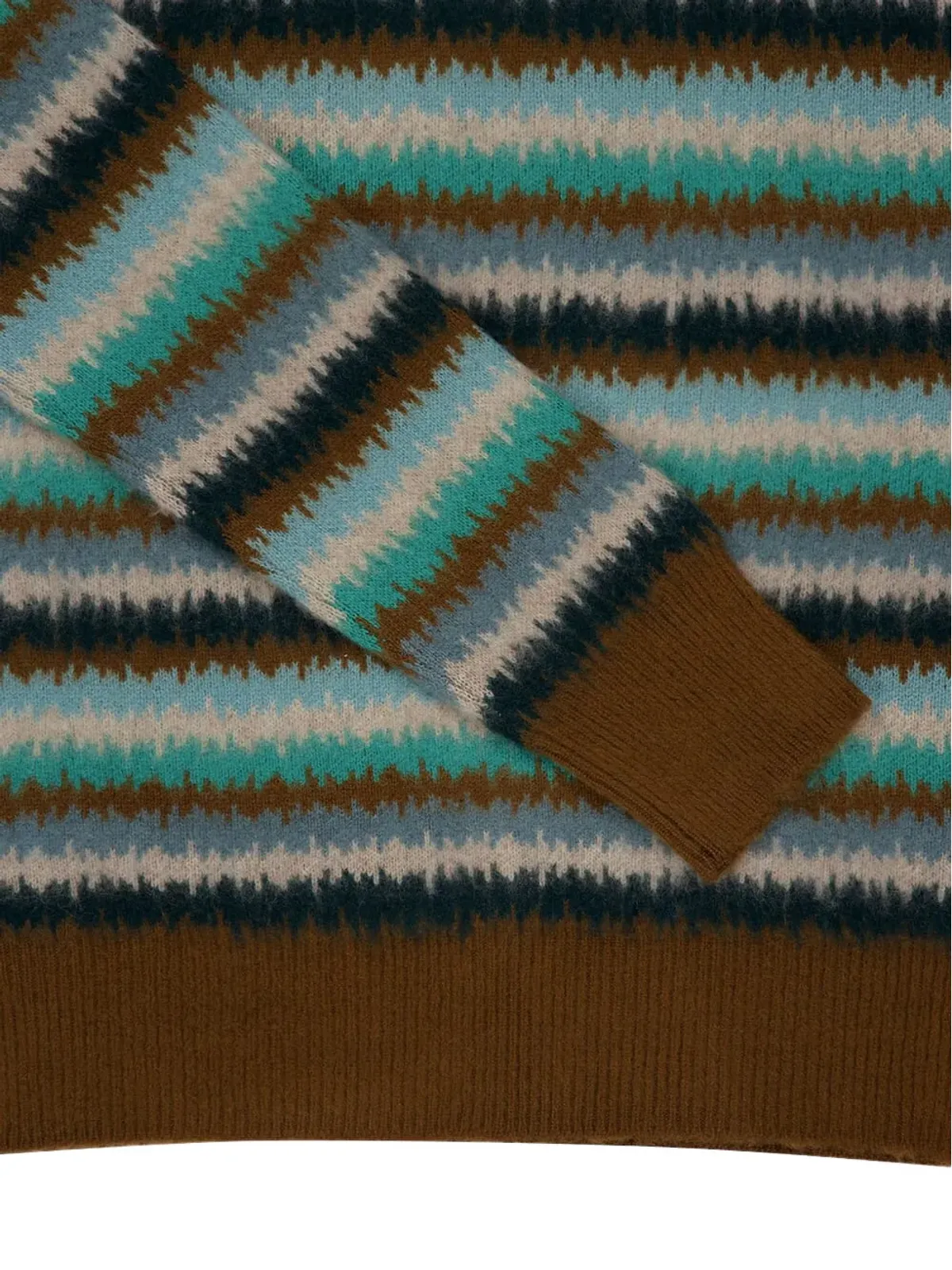 Piacenza Cashmere + ストライプ柄 ロングスリーブセーター - 画像3