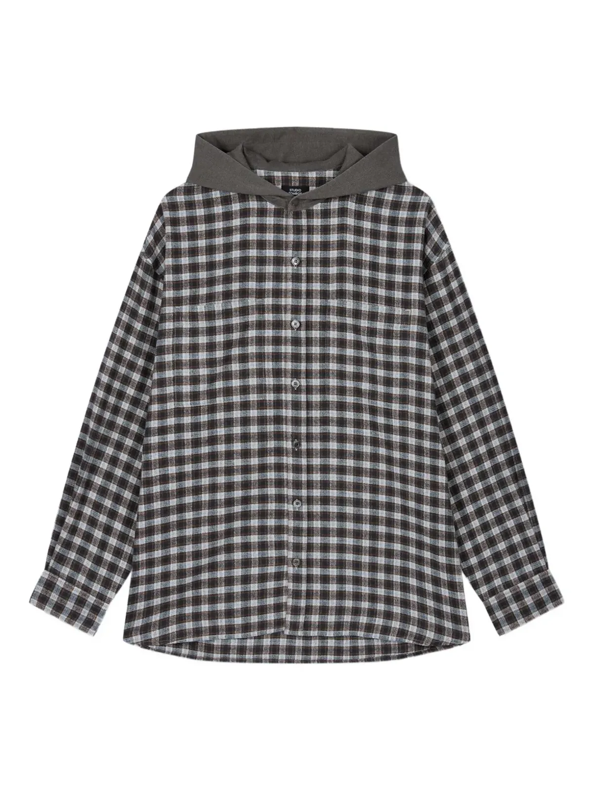 TOMBOY フード付きチェック柄シャツ - 画像1