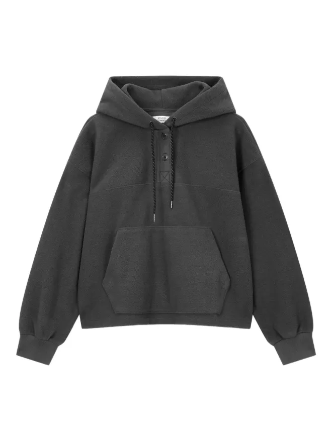 TOMBOY TOMBOY フリース ボタン付きフーディー - グレーの商品画像
