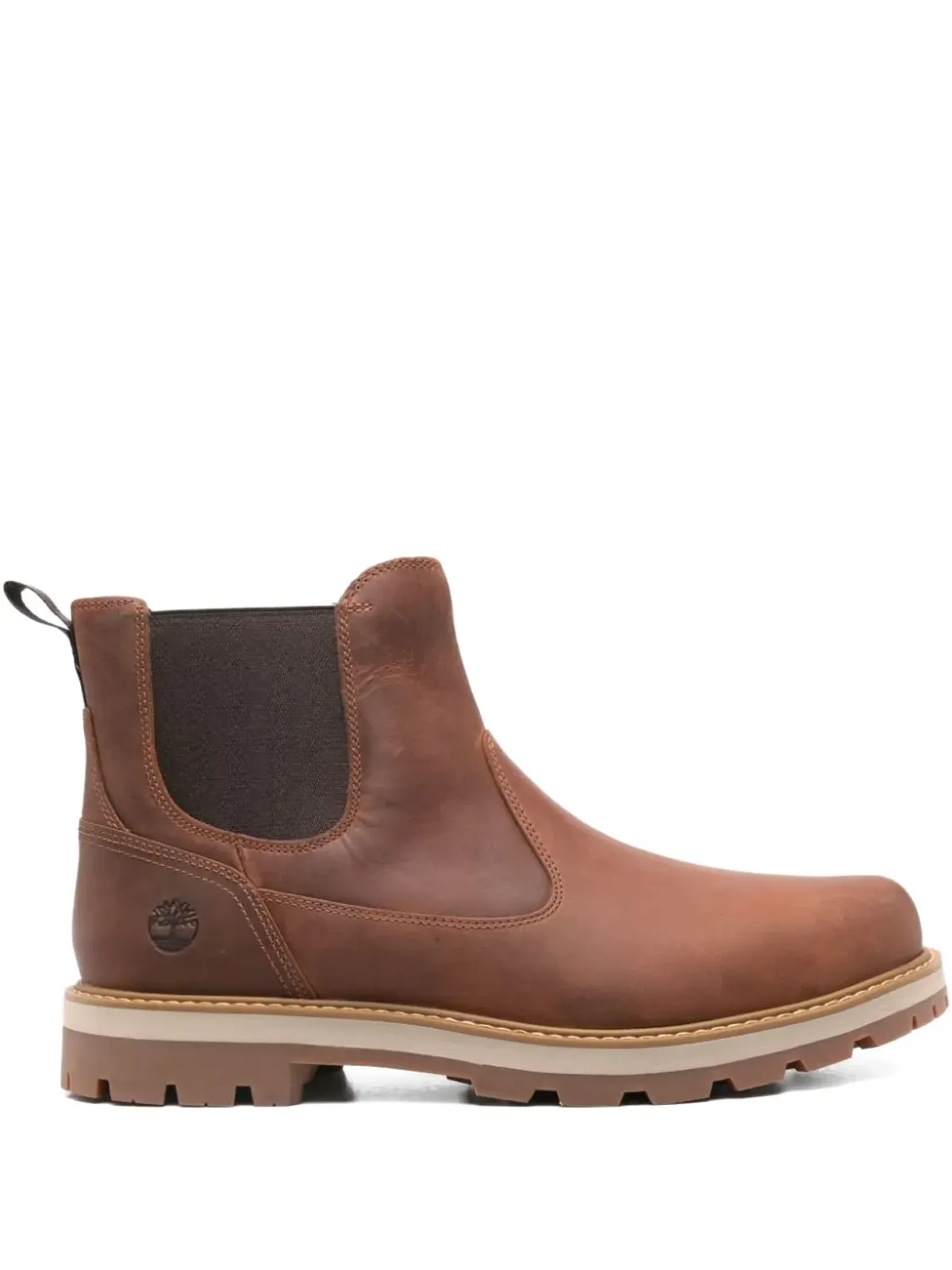 Timberland ロゴエンボス加工レザーブーツ - ブラウン - 画像1