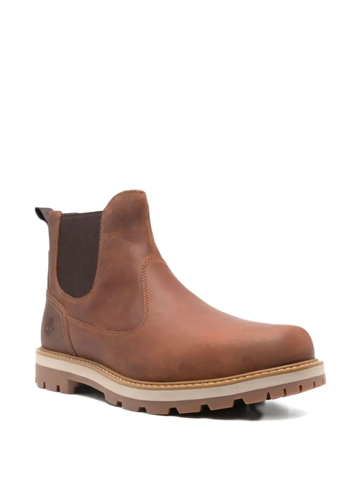 Timberland ロゴエンボス加工レザーブーツ - ブラウン - 画像2