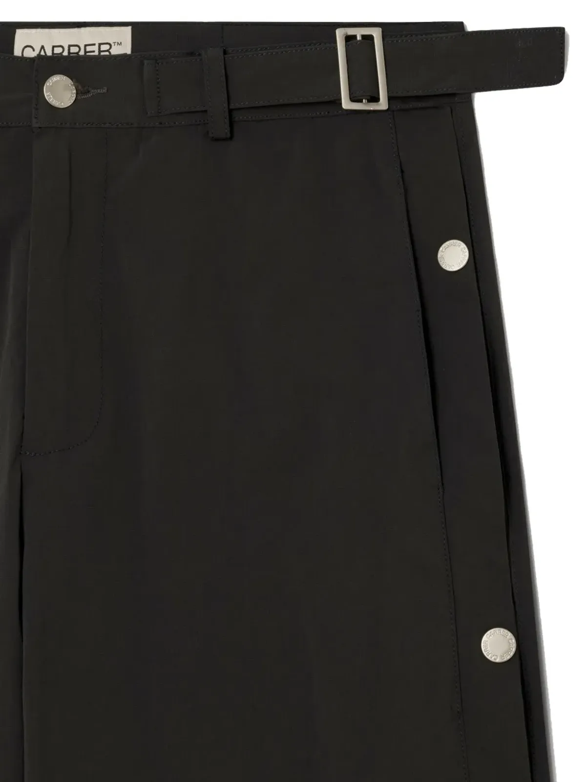 Carrer ベルトループ付きスナップボタン ワイドレッグパンツ - 画像5