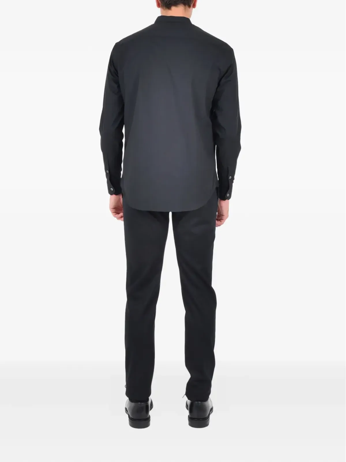 Emporio Armani バンドカラーシャツ - ブラック - 画像2