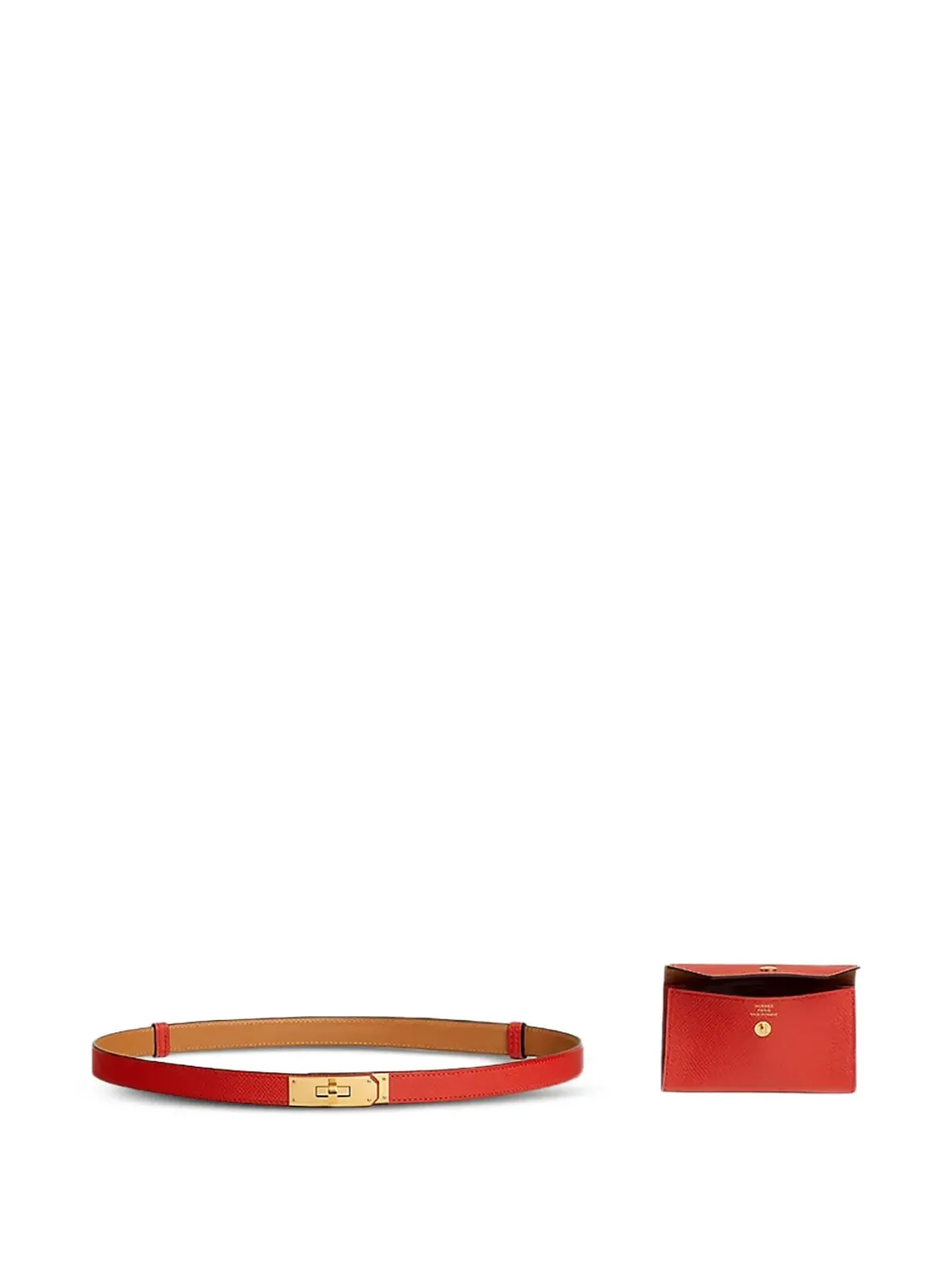 Hermès ビンテージ Kelly 18ポケット ハードウェア ベルト - レッド - 画像2