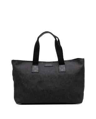 Gucci ビンテージ 2016-2025 Guccissima トリム付きデニム トートバッグ - ブラック - サムネイル1