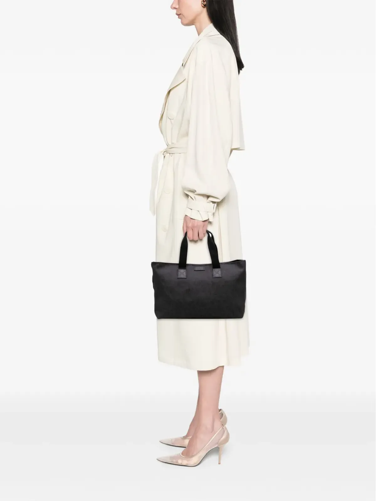 Gucci ビンテージ 2016-2025 Guccissima トリム付きデニム トートバッグ - ブラック - 画像2