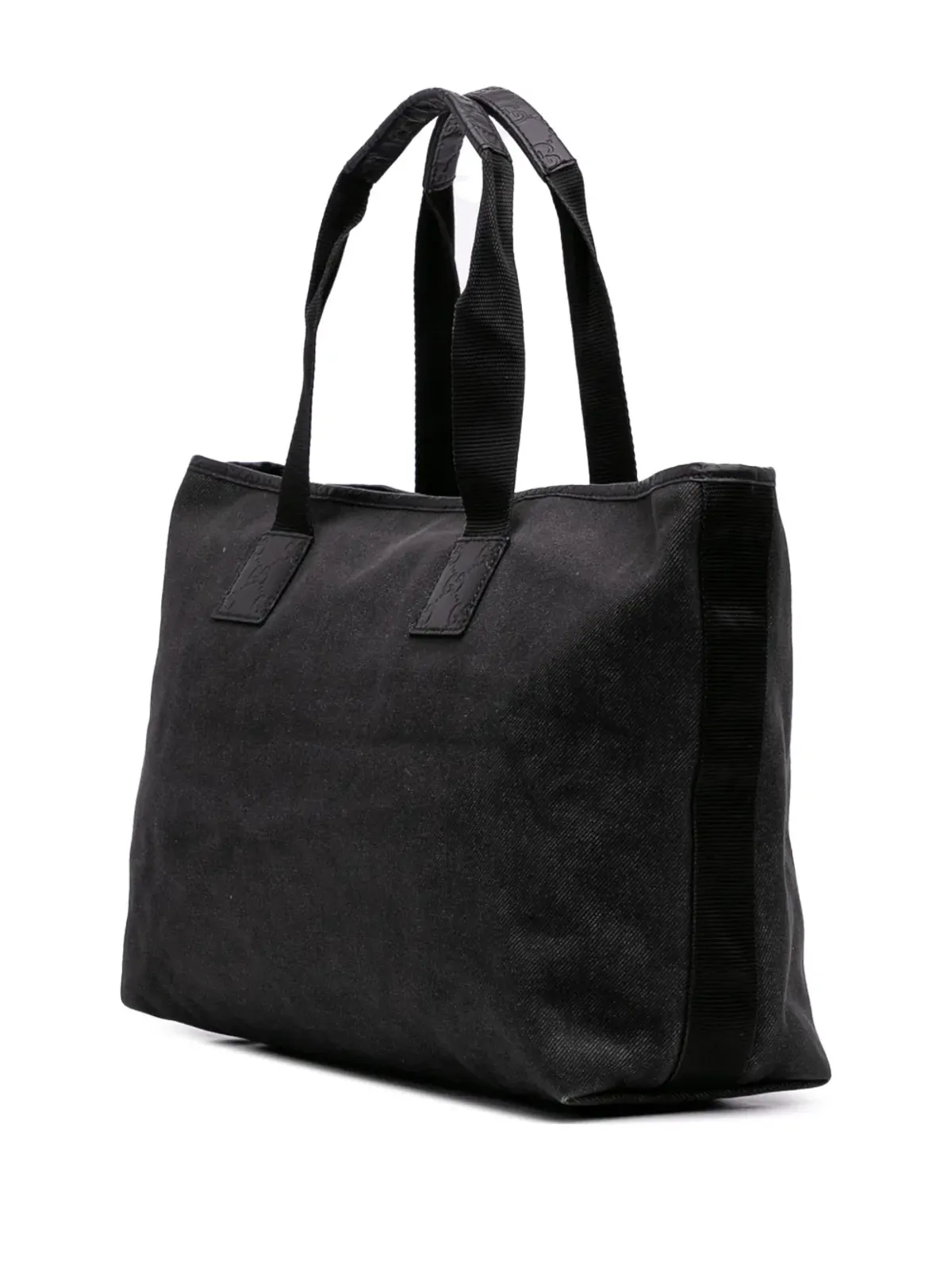 Gucci ビンテージ 2016-2025 Guccissima トリム付きデニム トートバッグ - ブラック - 画像3