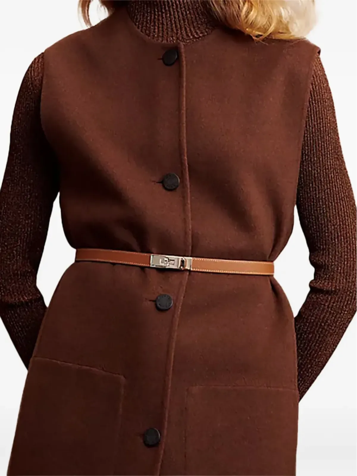 Hermès ビンテージ ケリー18mmバックル ベルト - ブラウン - 画像2