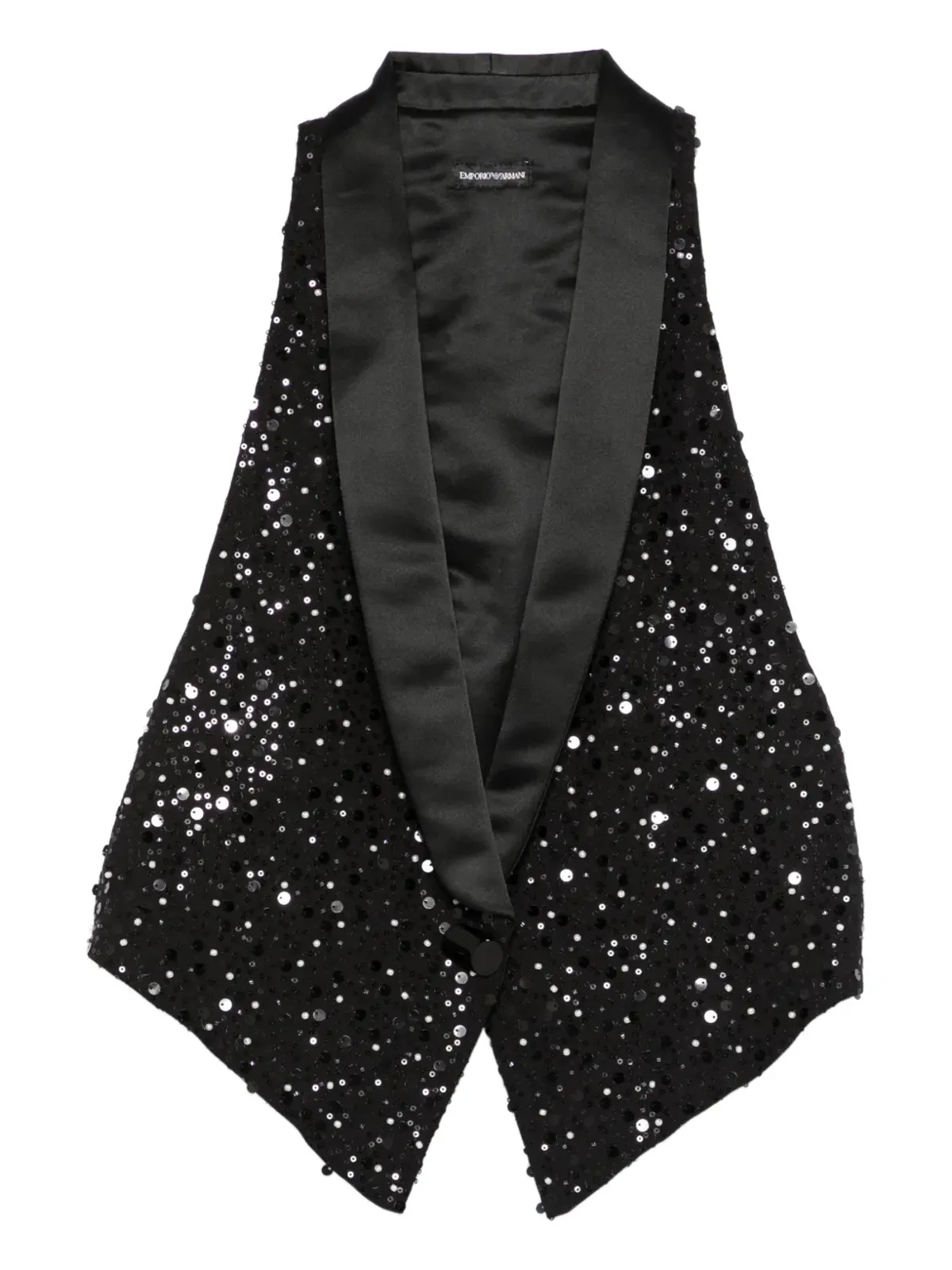 Emporio Armani スパンコール装飾のベスト - ブラックとグレー - 画像1