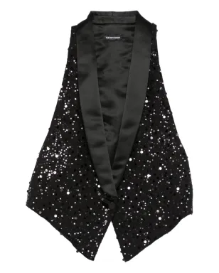 Emporio Armani スパンコール装飾のベスト - ブラックとグレー - サムネイル1